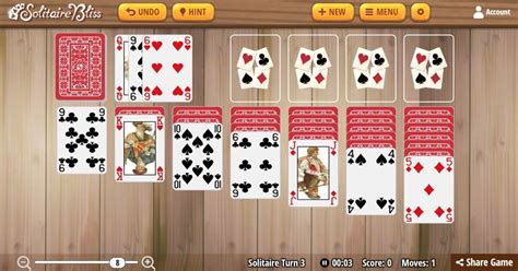 solitaire bliss turn 3|klondike bliss three turn.